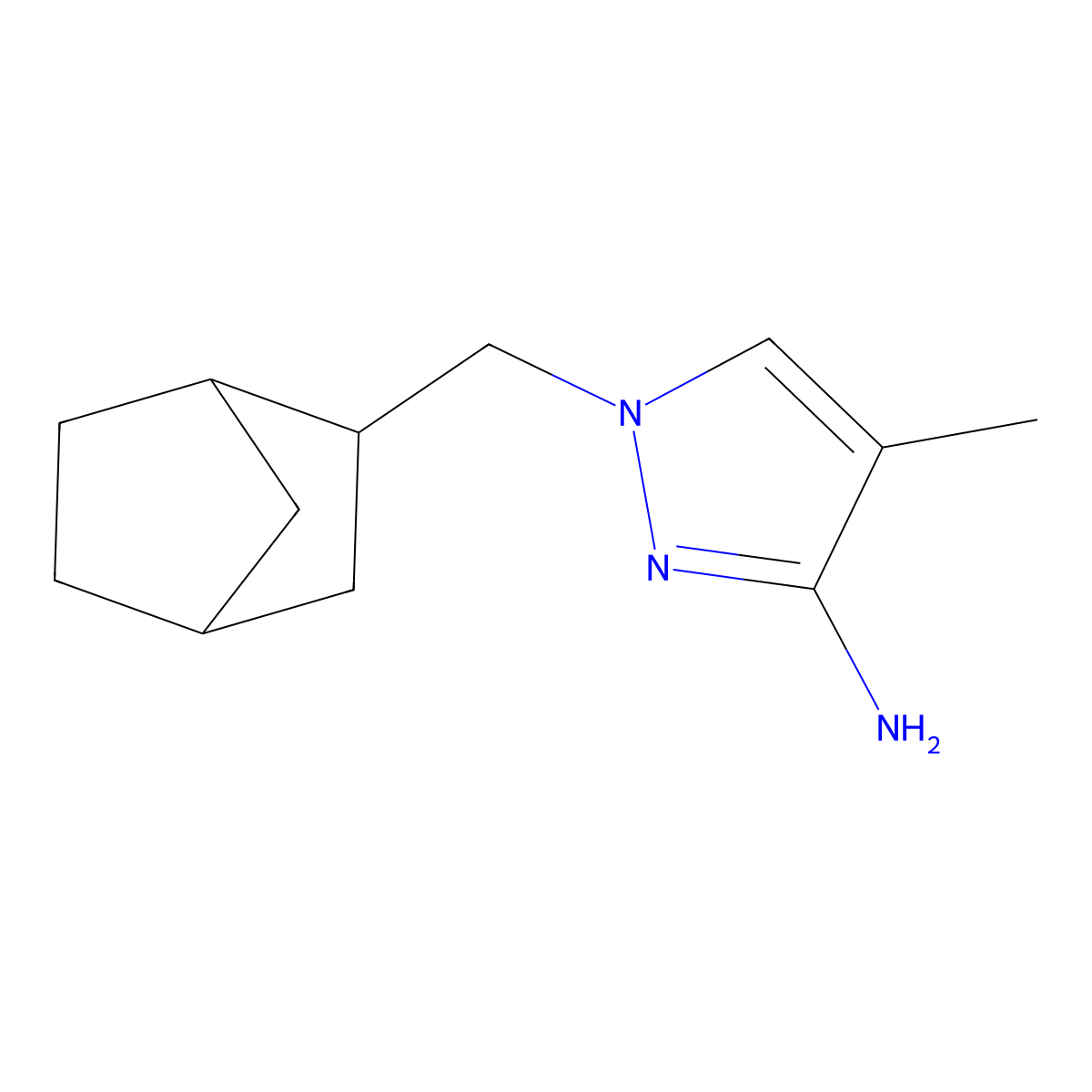 1-(Bicyclo[2.2.1]heptan-2-ylmethyl)-4-methyl-1h-pyrazol-3-amine molecular structure, CAS 1559916-76-5