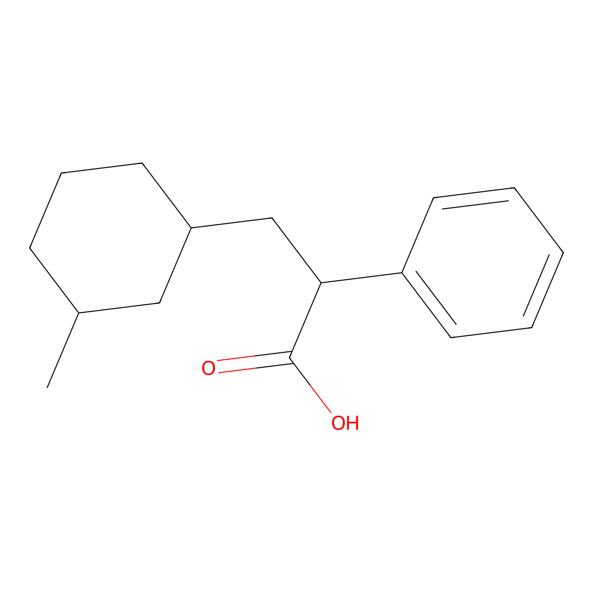 3-(3-Methylcyclohexyl)-2-phenylpropanoic acid molecular structure, CAS 1559956-82-9