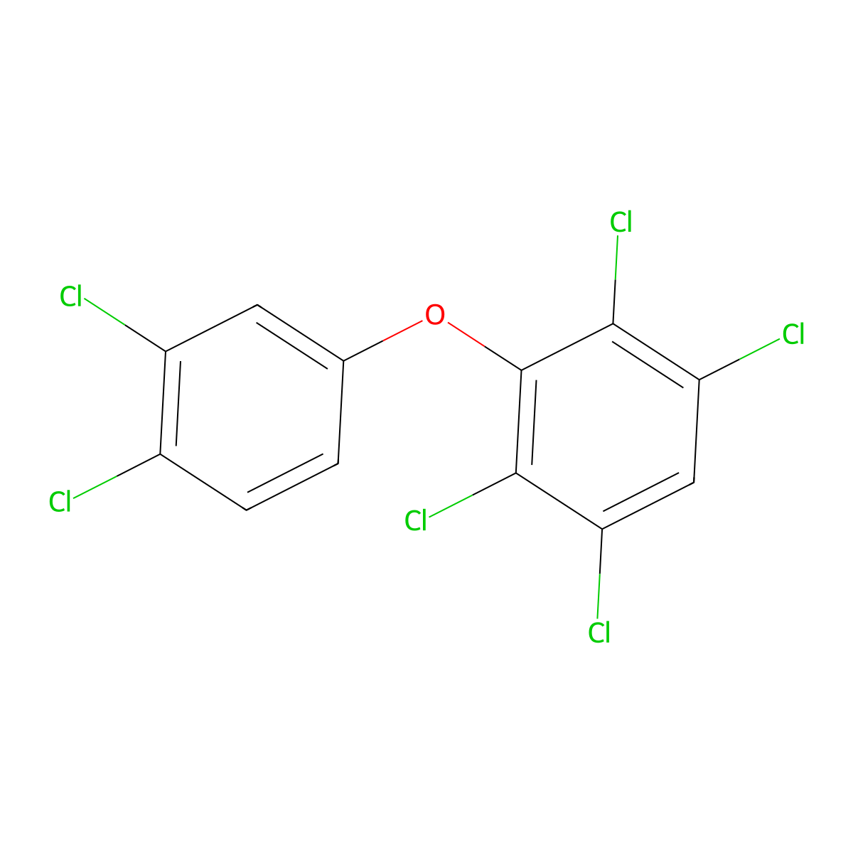 2,3,3',4',5,6-Hexachlorodiphenyl ether molecular structure, CAS 155999-97-6