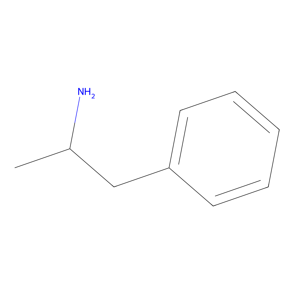 (-)-Amphetamine molecular structure, CAS 156-34-3