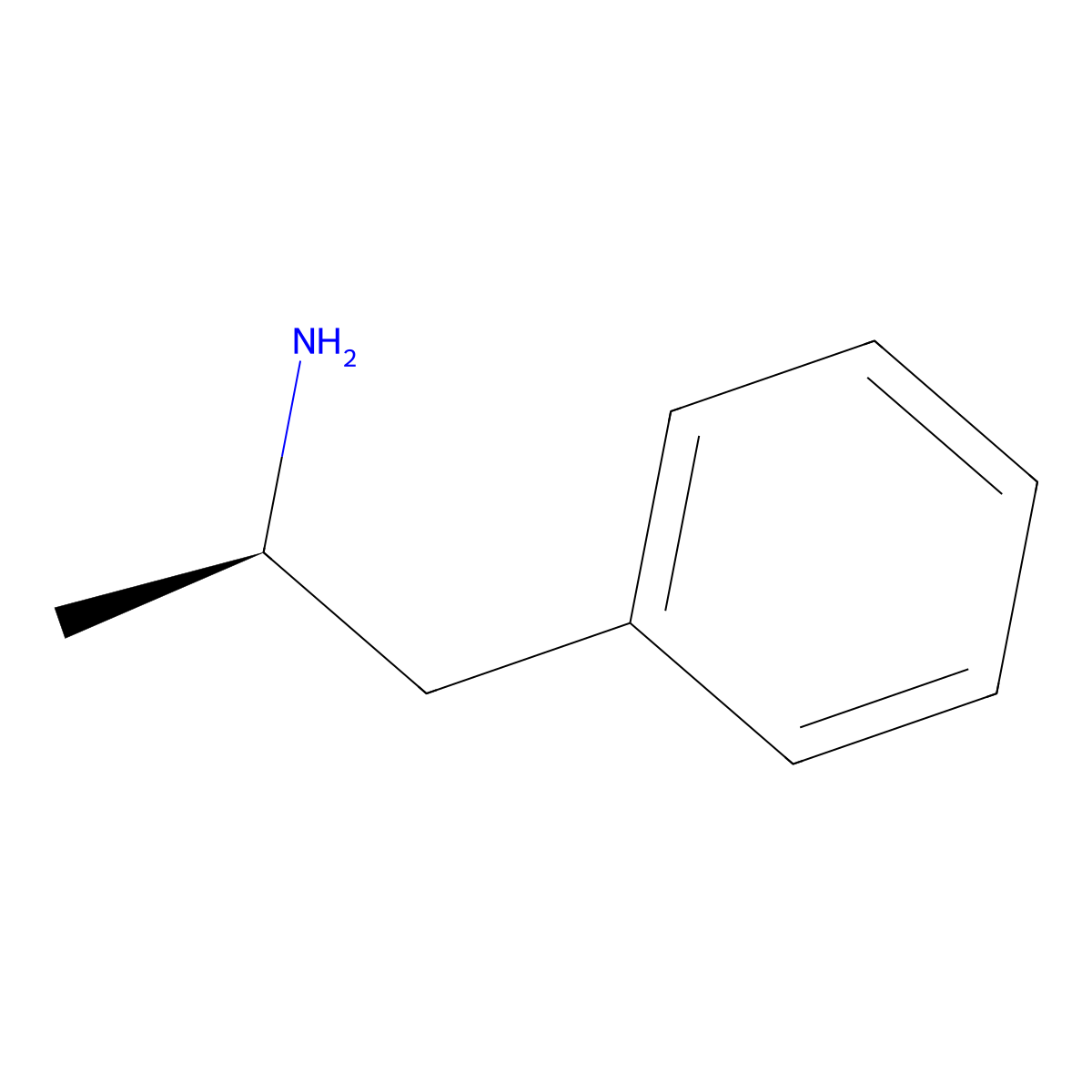 (-)-Amphetamine molecular structure, CAS 156-34-3