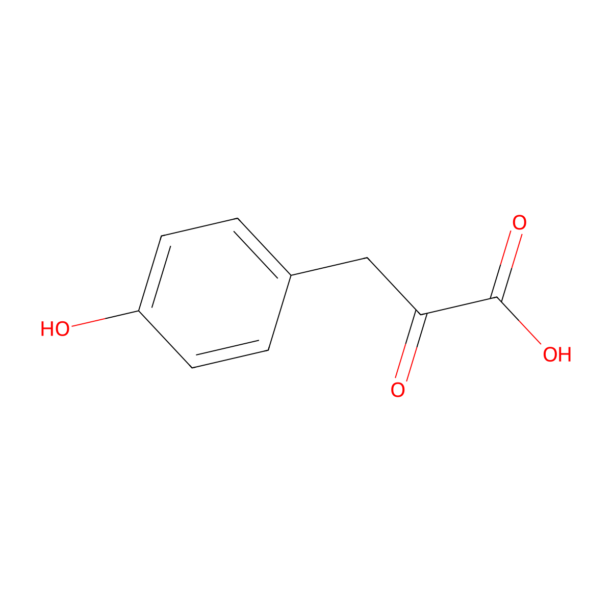 4-Hydroxyphenylpyruvic Acid molecular structure, CAS 156-39-8