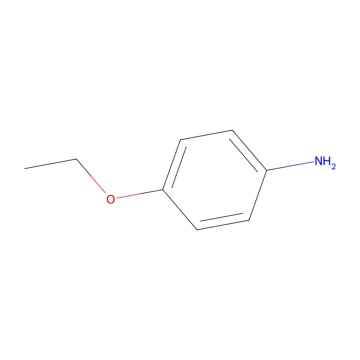 4-Ethoxyaniline molecular structure, CAS 156-43-4