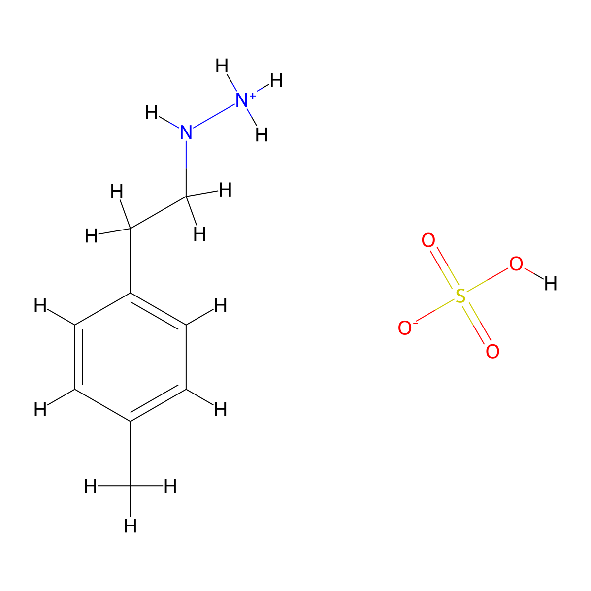 Hydrazine, 1-(p-methylphenethyl)-, sulfate (1:1) molecular structure, CAS 156-48-9