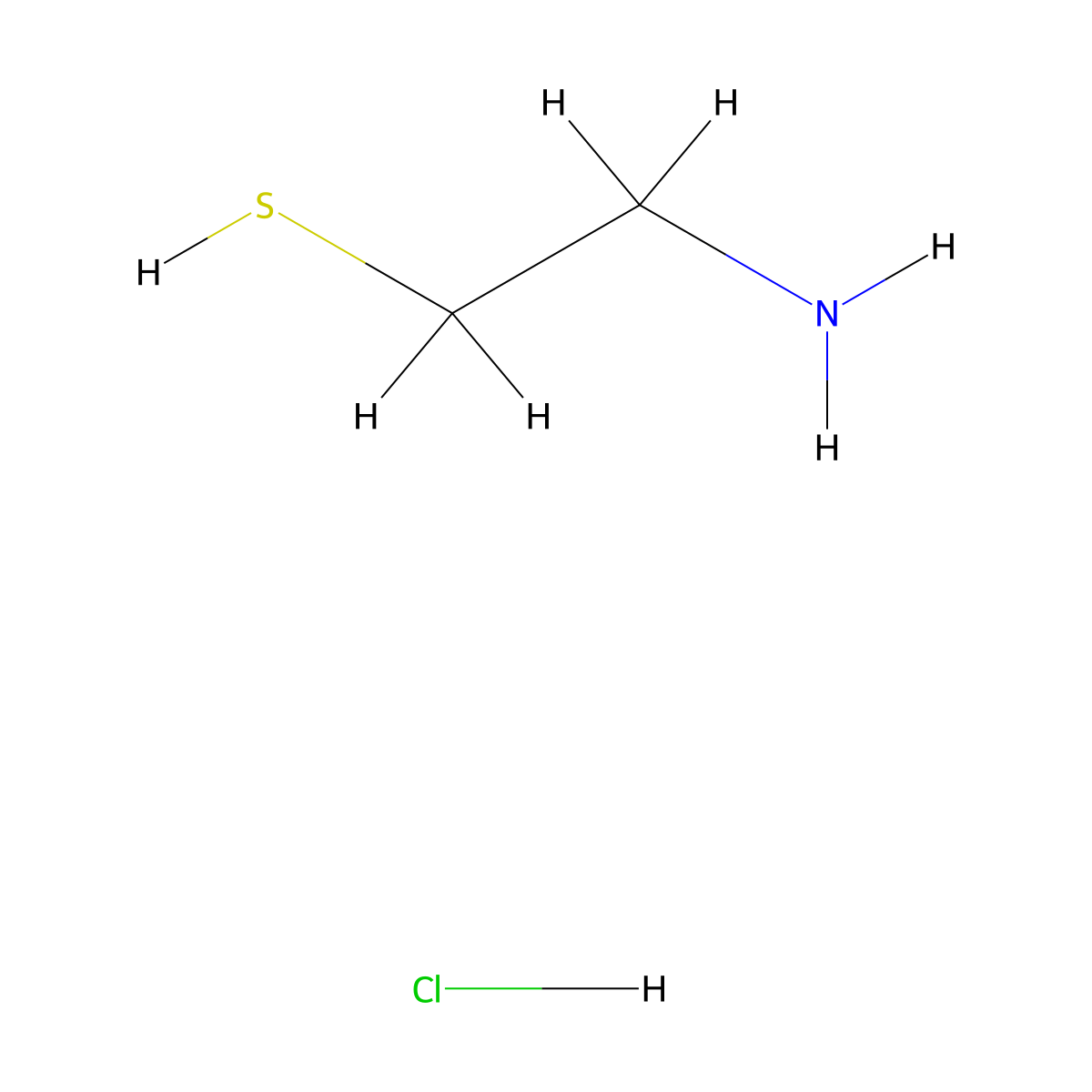 Cysteamine Hydrochloride molecular structure, CAS 156-57-0