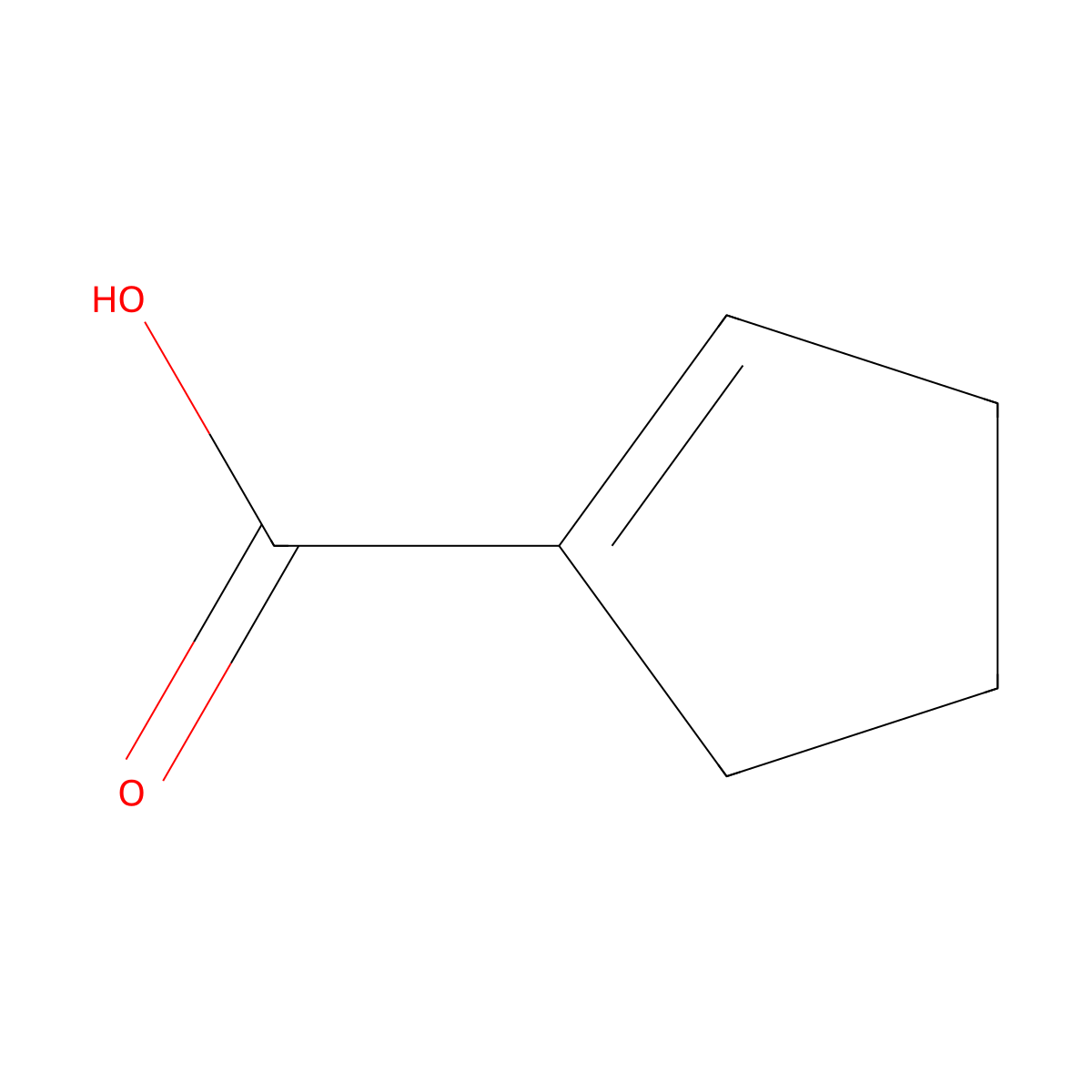 1-Cyclopentene-1-carboxylic acid molecular structure, CAS 1560-11-8