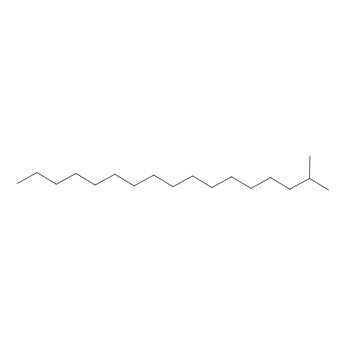 Isooctadecane molecular structure, CAS 1560-89-0