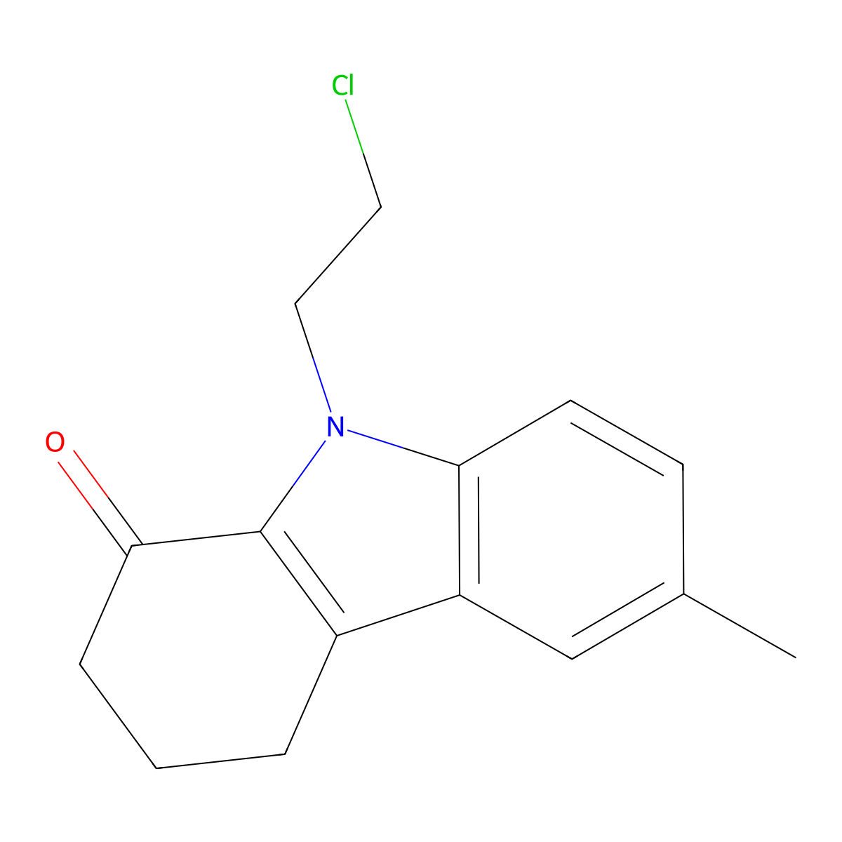 9-(2-chloroethyl)-6-methyl-2,3,4,9-tetrahydro-1H-carbazol-1-one molecular structure, CAS 15600-85-8