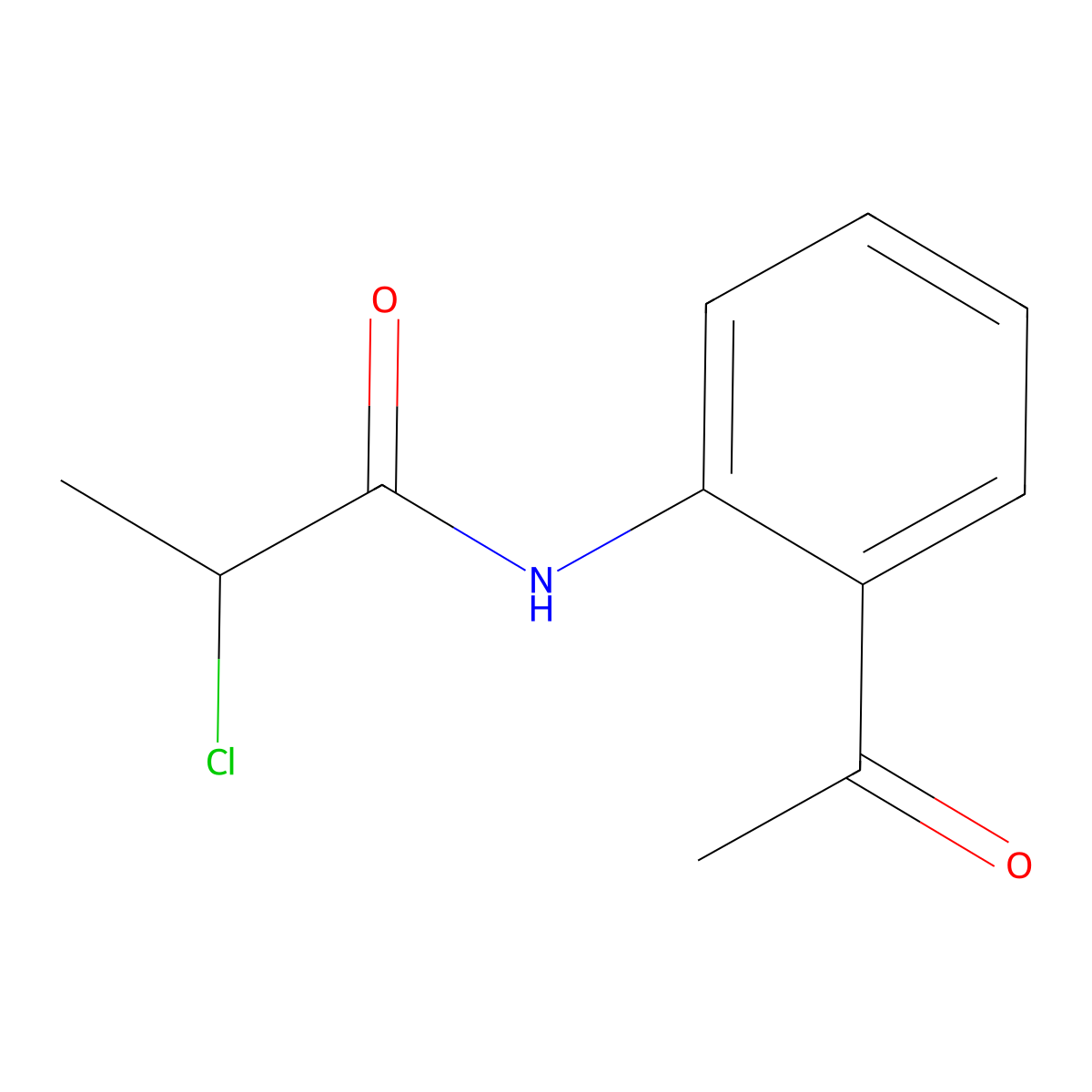 N-(2-acetylphenyl)-2-chloropropanamide molecular structure, CAS 156001-00-2