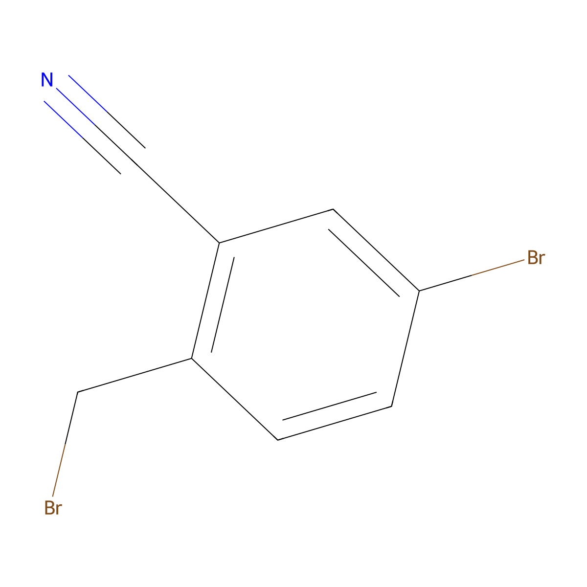 5-Bromo-2-(bromomethyl)benzonitrile molecular structure, CAS 156001-53-5