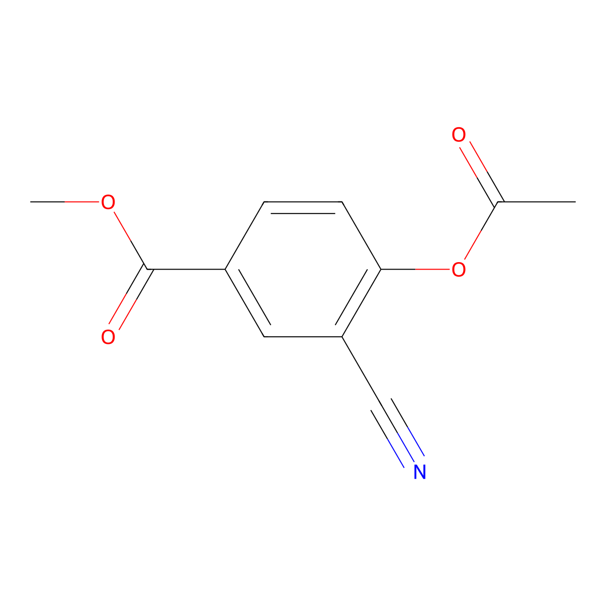 Methyl 4-acetoxy-3-cyanobenzoate molecular structure, CAS 156001-67-1