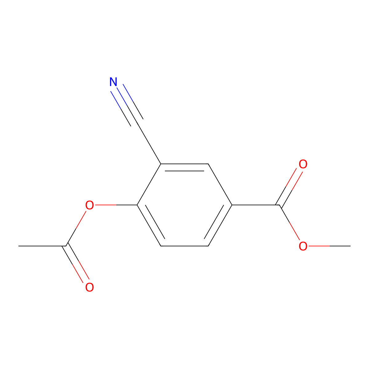 Methyl 4-acetoxy-3-cyanobenzoate molecular structure, CAS 156001-67-1