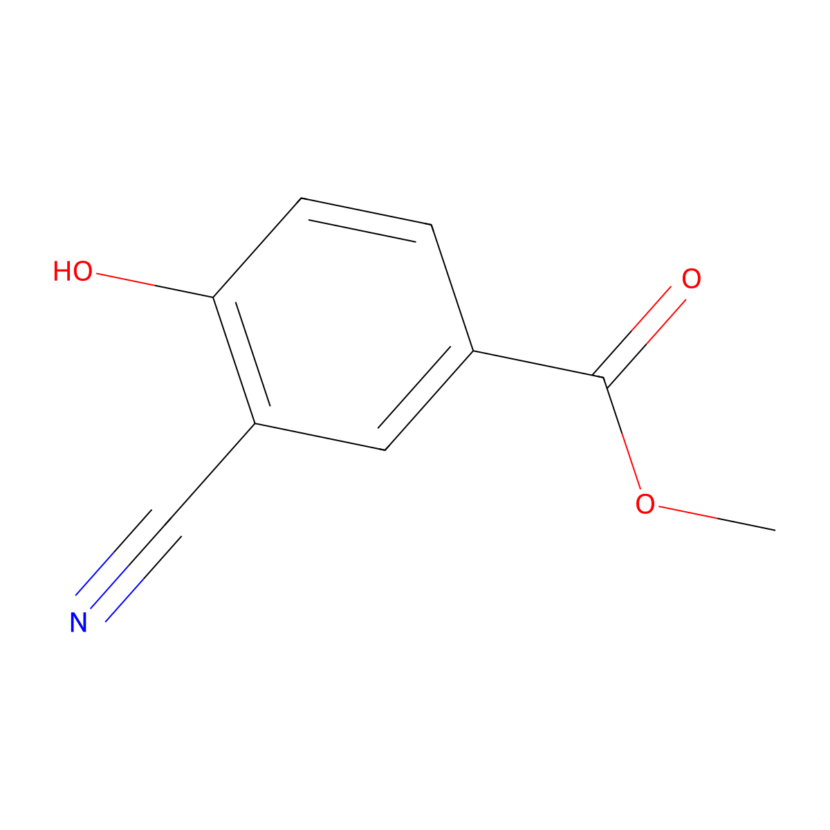 Methyl 3-cyano-4-hydroxybenzoate molecular structure, CAS 156001-68-2