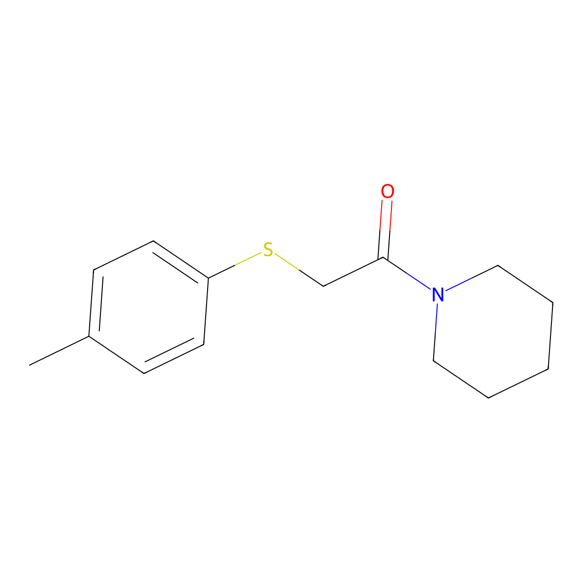 1-{[(4-Methylphenyl)sulfanyl]acetyl}piperidine molecular structure, CAS 156001-91-1