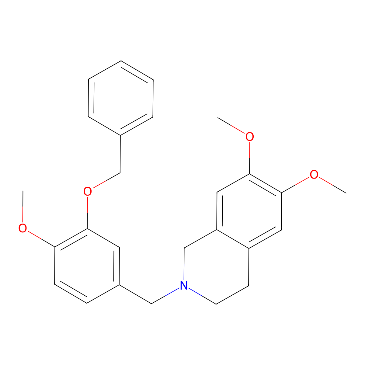 6,7-dimethoxy-2-[(4-methoxy-3-phenylmethoxyphenyl)methyl]-3,4-dihydro-1H-isoquinoline molecular structure, CAS 156005-02-6
