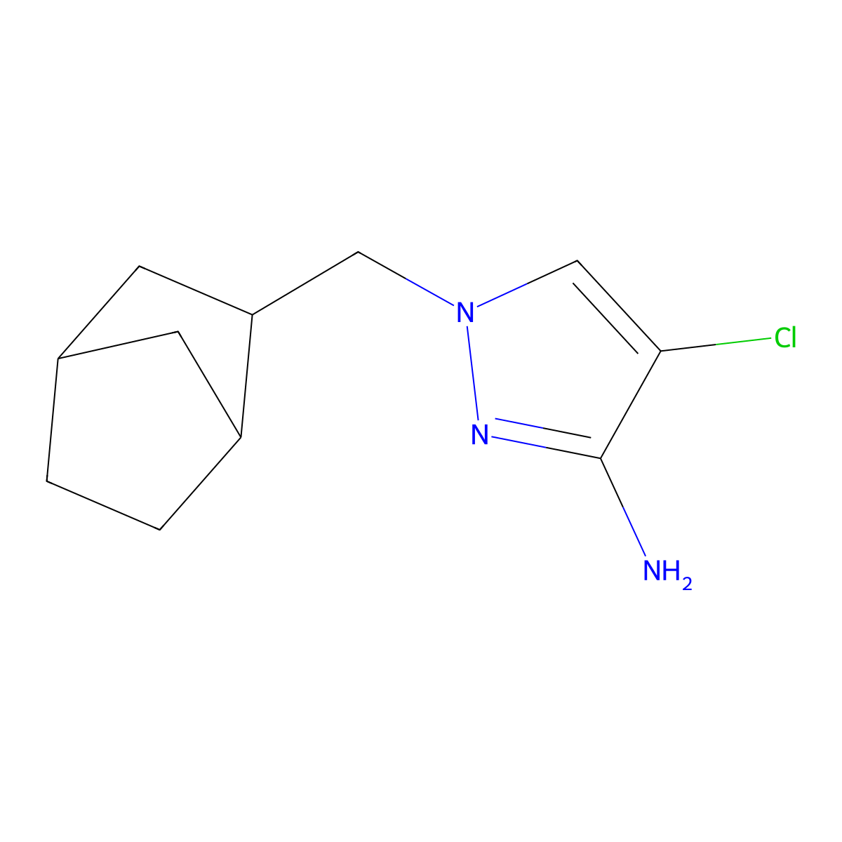 1-(Bicyclo[2.2.1]heptan-2-ylmethyl)-4-chloro-1h-pyrazol-3-amine molecular structure, CAS 1560055-07-3