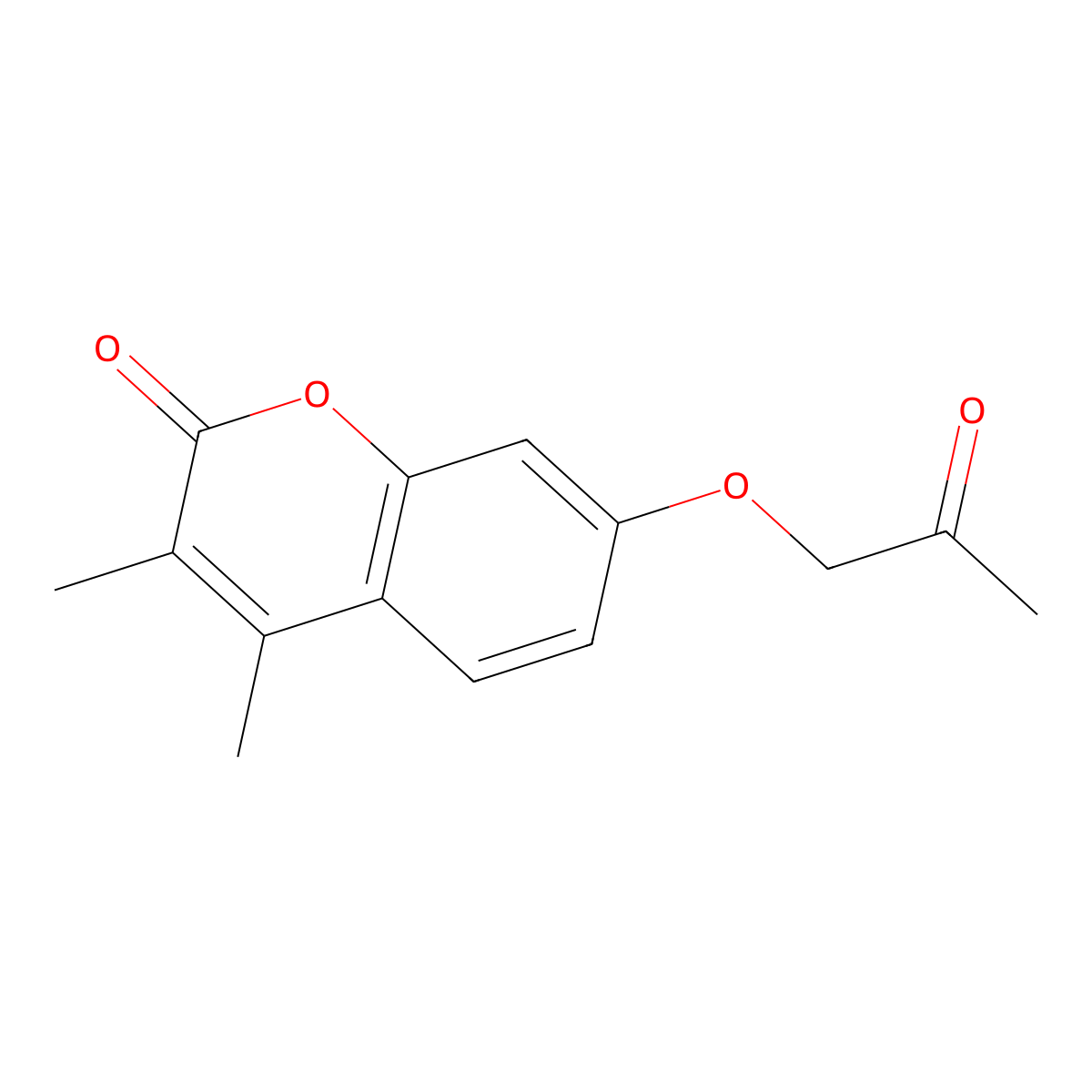 3,4-dimethyl-7-(2-oxopropoxy)-2H-chromen-2-one molecular structure, CAS 156006-10-9