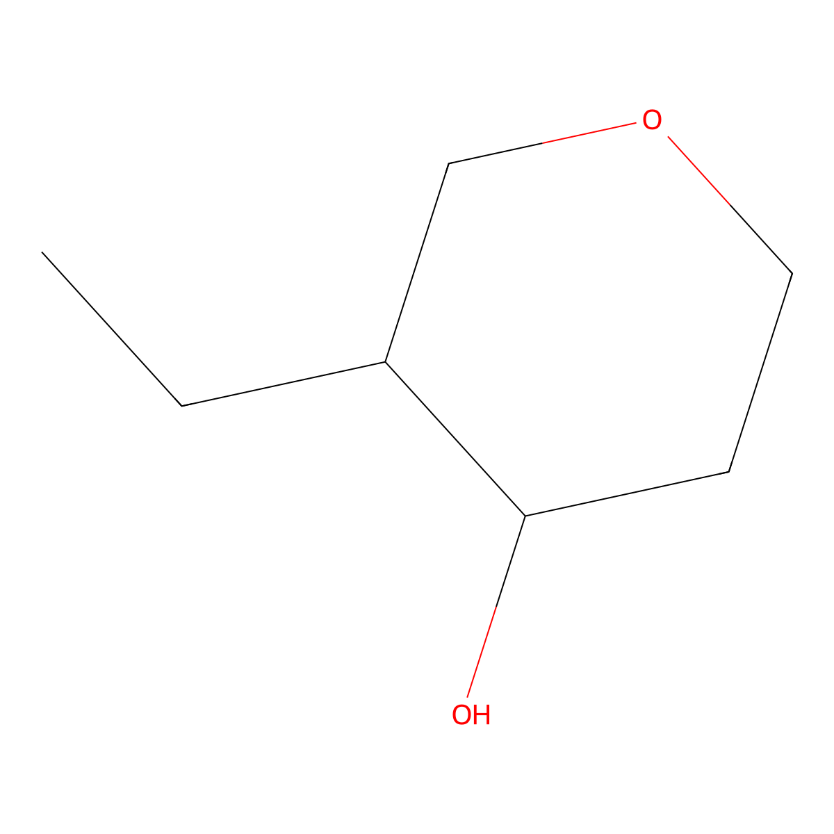 3-Ethyltetrahydro-2H-pyran-4-ol molecular structure, CAS 15601-81-7