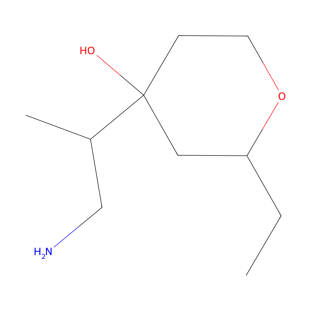 4-(1-Aminopropan-2-yl)-2-ethyloxan-4-ol molecular structure, CAS 1560126-86-4