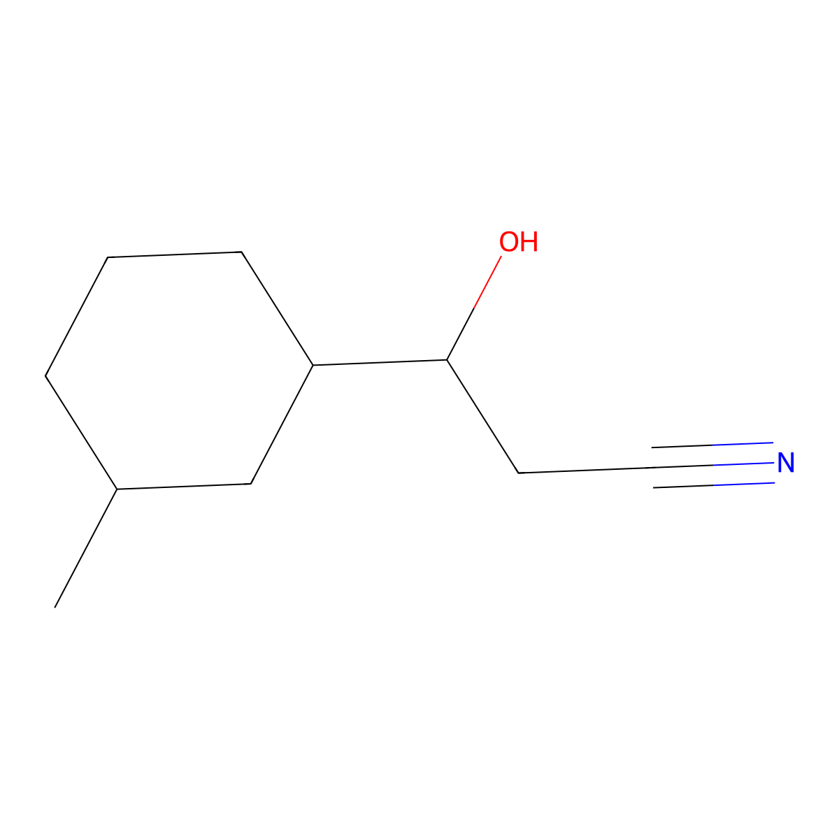 3-Hydroxy-3-(3-methylcyclohexyl)propanenitrile molecular structure, CAS 1560141-20-9