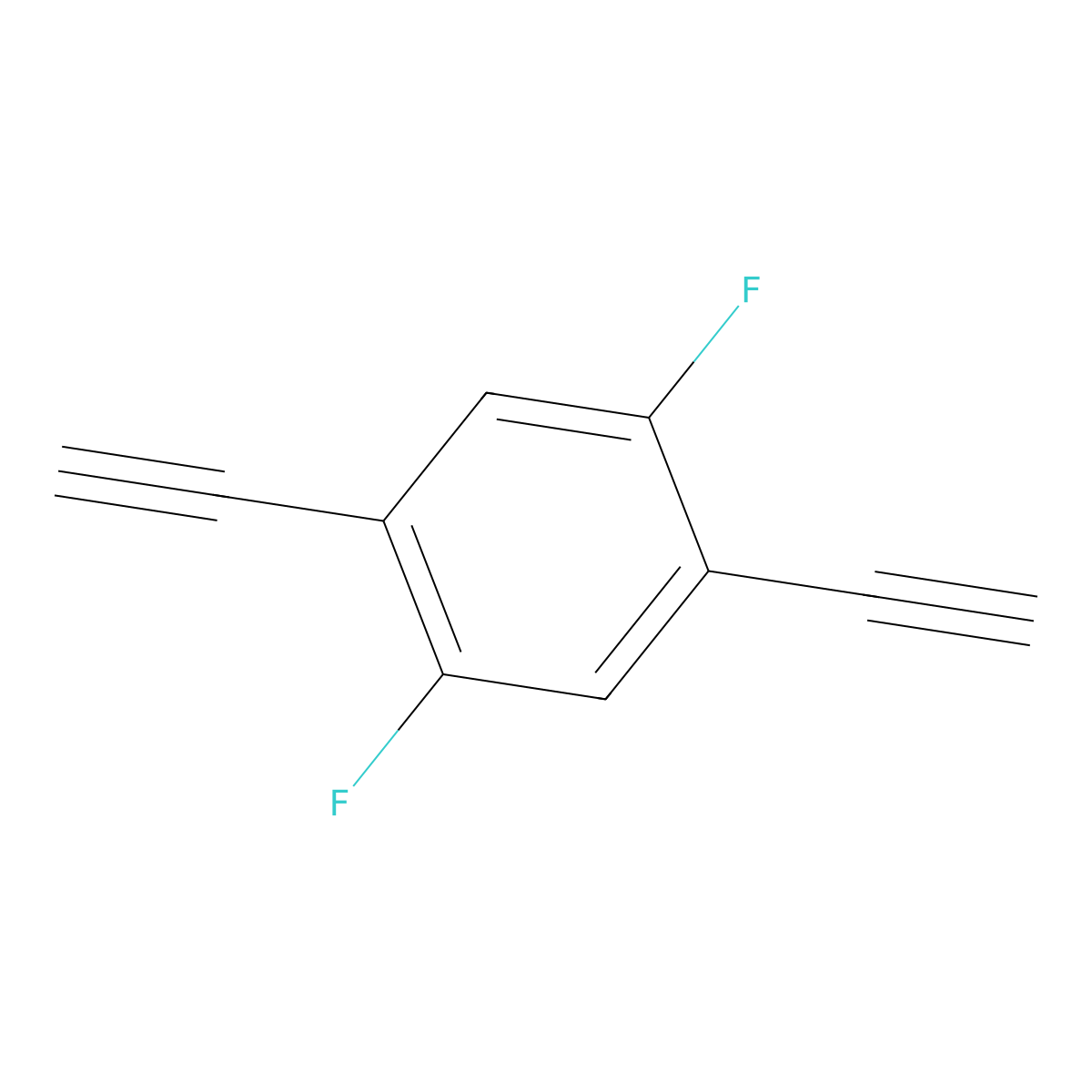 1,4-Diethynyl-2,5-difluorobenzene molecular structure, CAS 156016-23-8