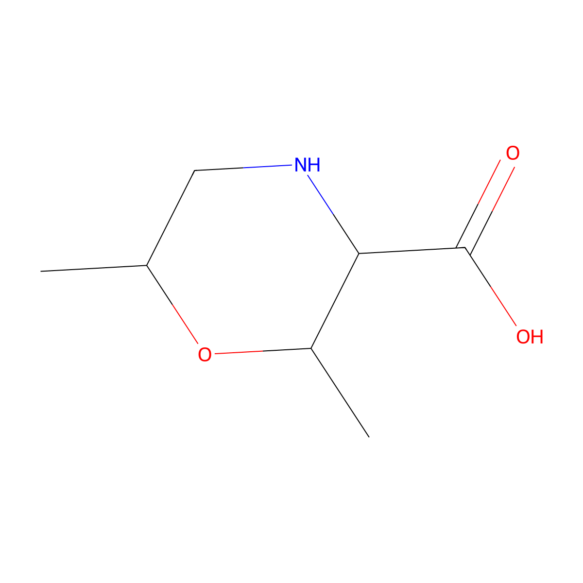 2,6-Dimethylmorpholine-3-carboxylic acid molecular structure, CAS 1560161-08-1