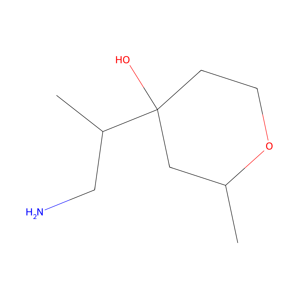 4-(1-Aminopropan-2-yl)-2-methyloxan-4-ol molecular structure, CAS 1560168-29-7