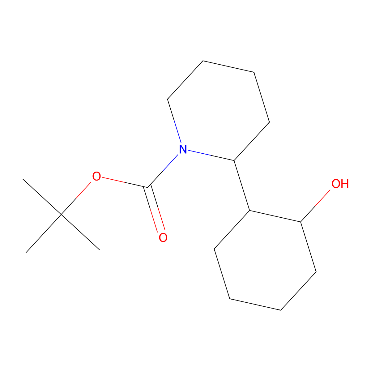 Tert-butyl 2-(2-hydroxycyclohexyl)piperidine-1-carboxylate molecular structure, CAS 1560169-05-2