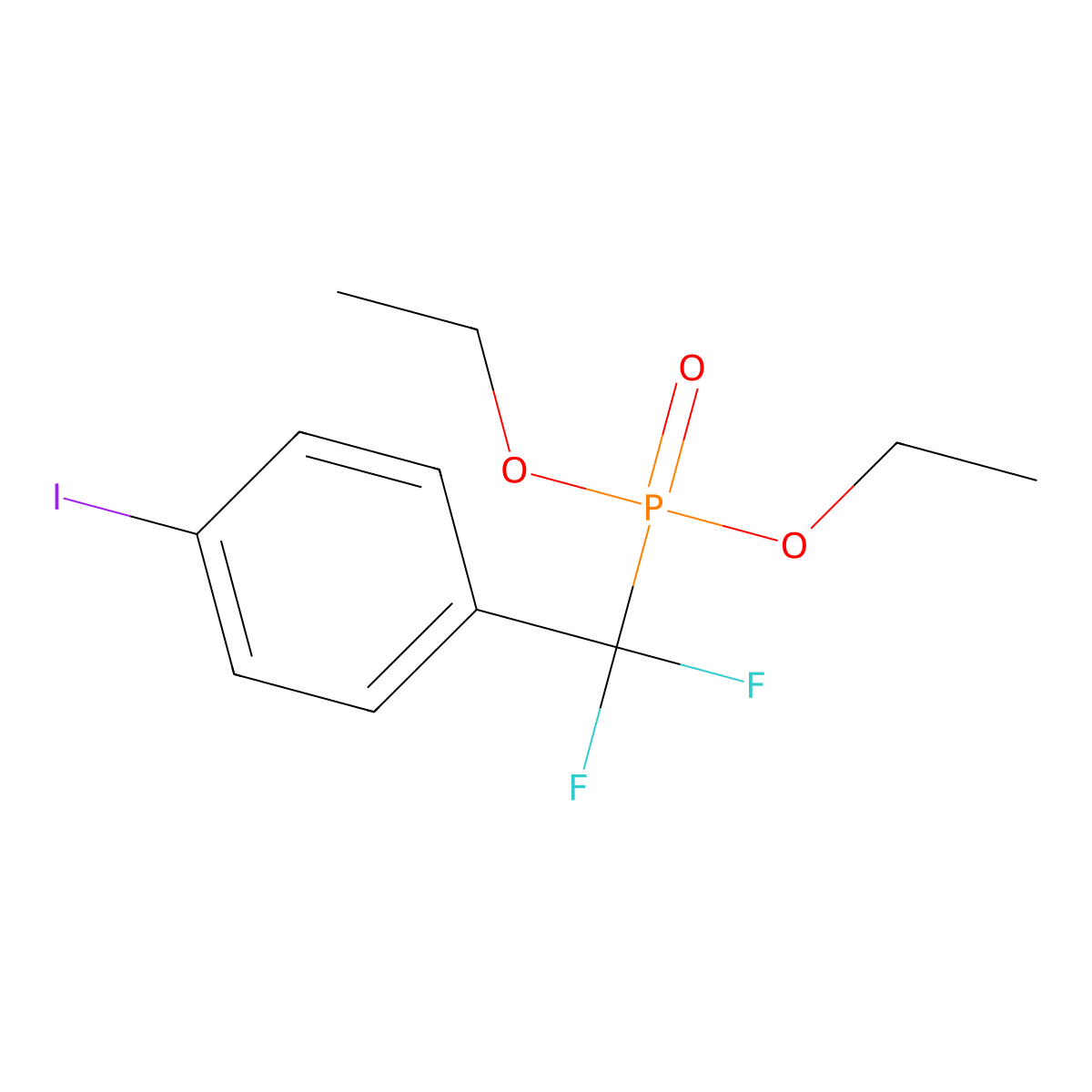 Diethyl (difluoro(4-iodophenyl)methyl)phosphonate molecular structure, CAS 156017-41-3