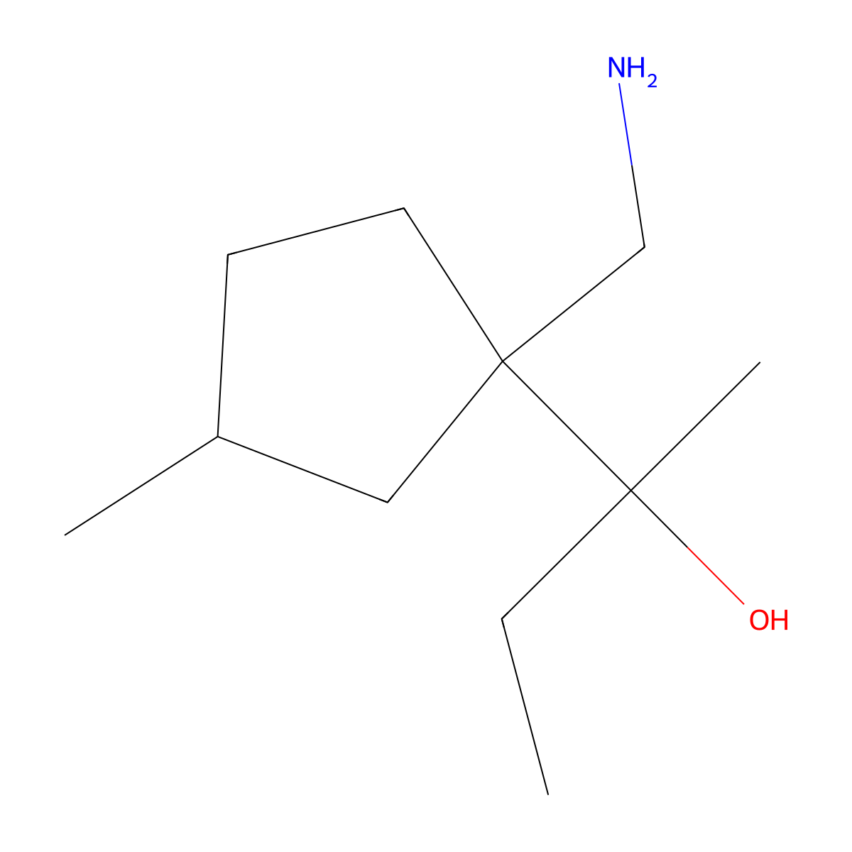 2-[1-(Aminomethyl)-3-methylcyclopentyl]butan-2-ol molecular structure, CAS 1560177-08-3
