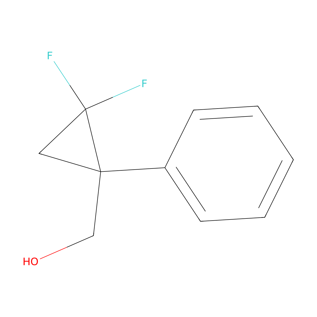 2,2-Difluoro-1-phenyl-cyclopropanemethanol molecular structure, CAS 156020-86-9