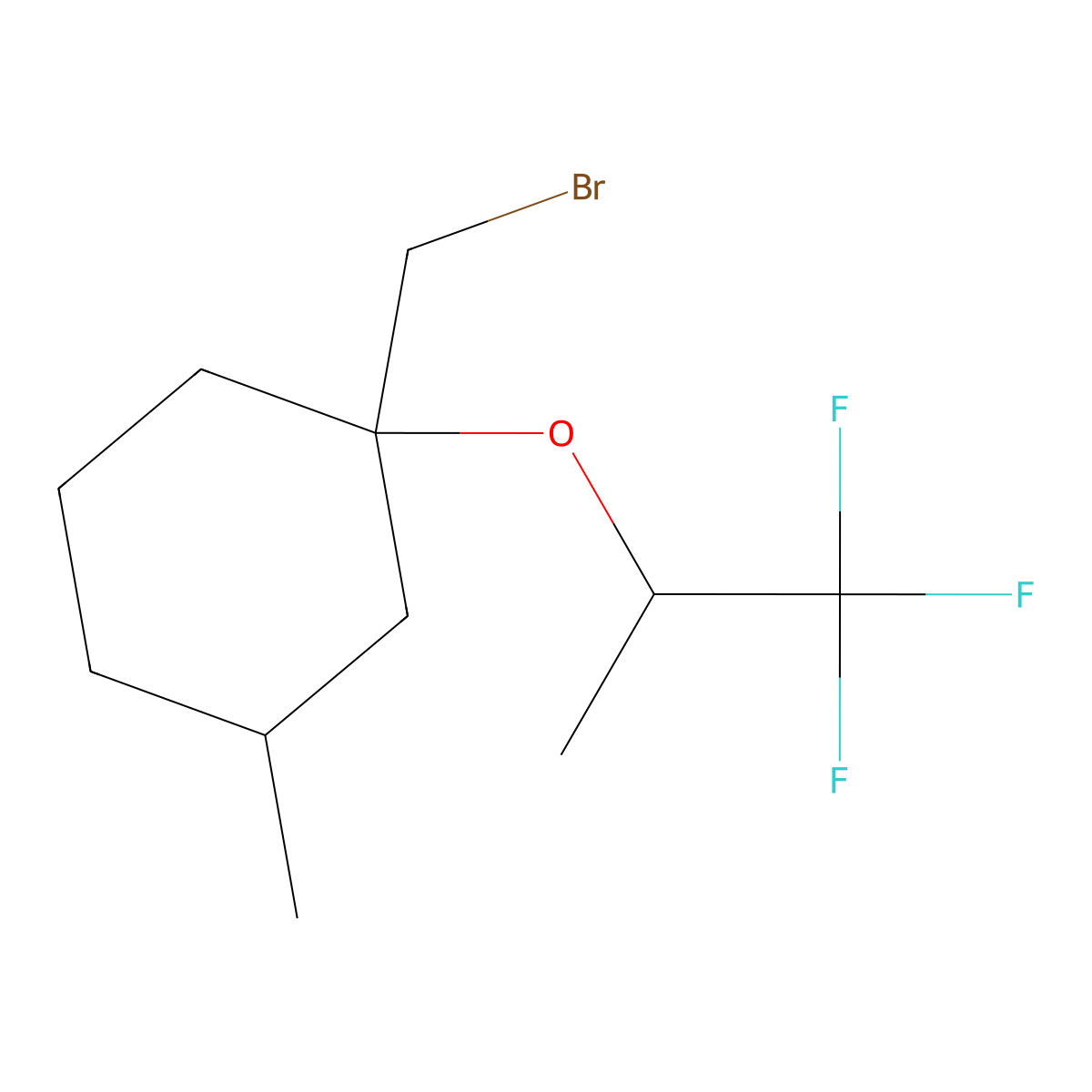 1-(Bromomethyl)-3-methyl-1-((1,1,1-trifluoropropan-2-yl)oxy)cyclohexane molecular structure, CAS 1560232-79-2