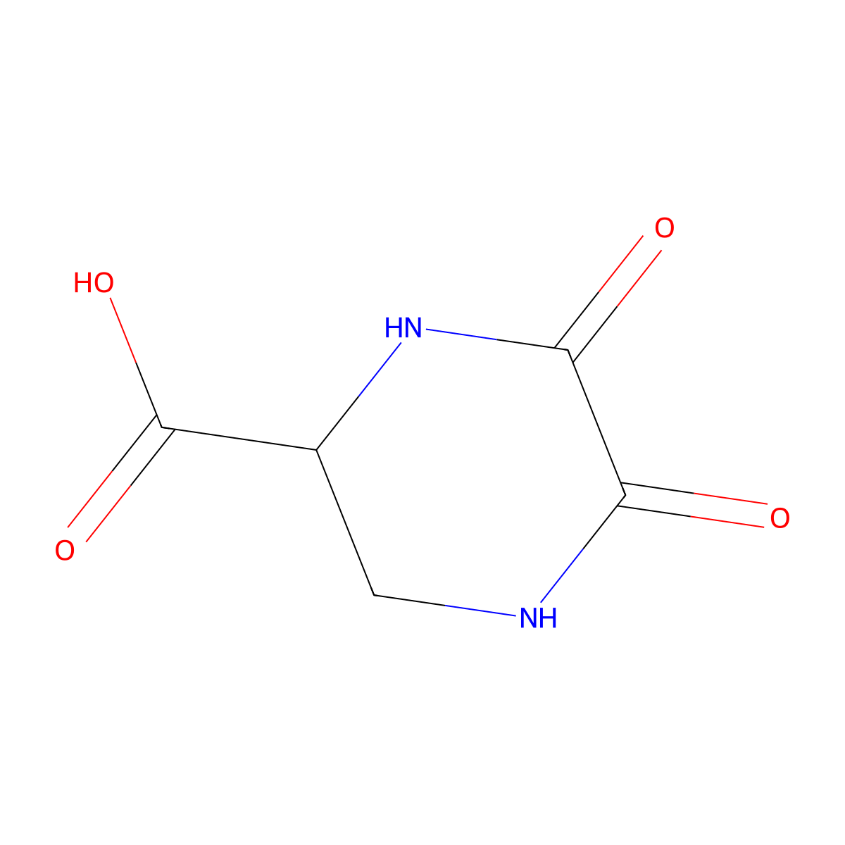 5,6-Dioxopiperazine-2-carboxylic acid molecular structure, CAS 156025-55-7