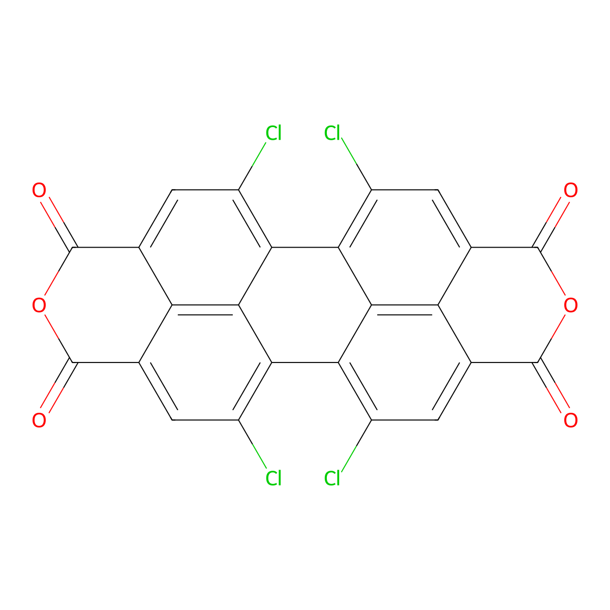 1,6,7,12-Tetrachloroperylene tetracarboxylic acid dianhydride molecular structure, CAS 156028-26-1