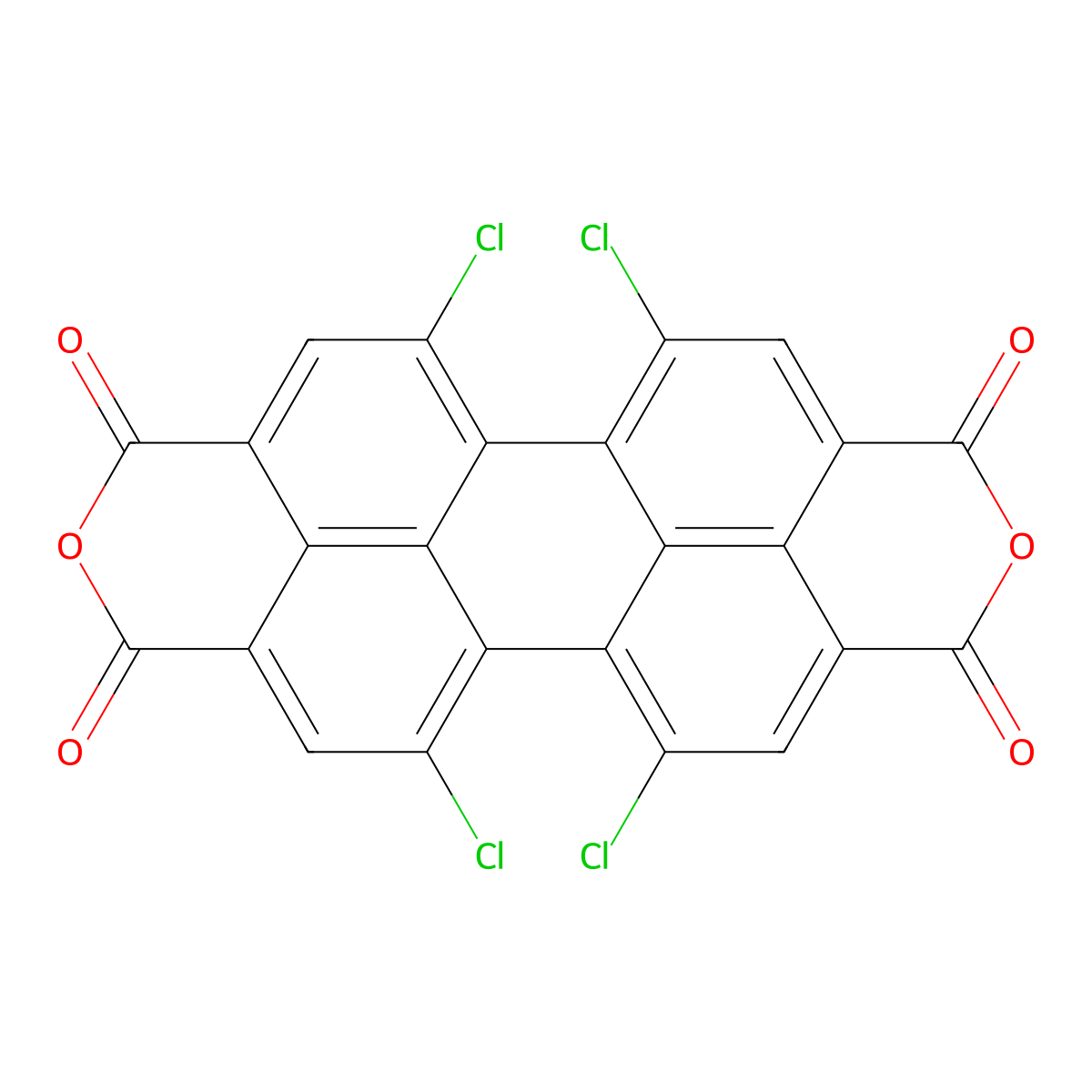 1,6,7,12-Tetrachloroperylene tetracarboxylic acid dianhydride molecular structure, CAS 156028-26-1