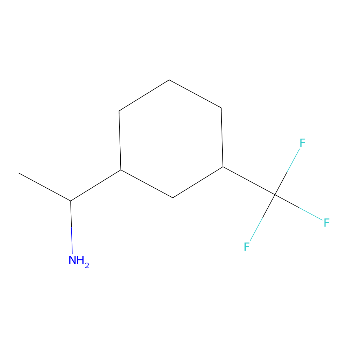 1-(3-(Trifluoromethyl)cyclohexyl)ethan-1-amine molecular structure, CAS 1560300-11-9