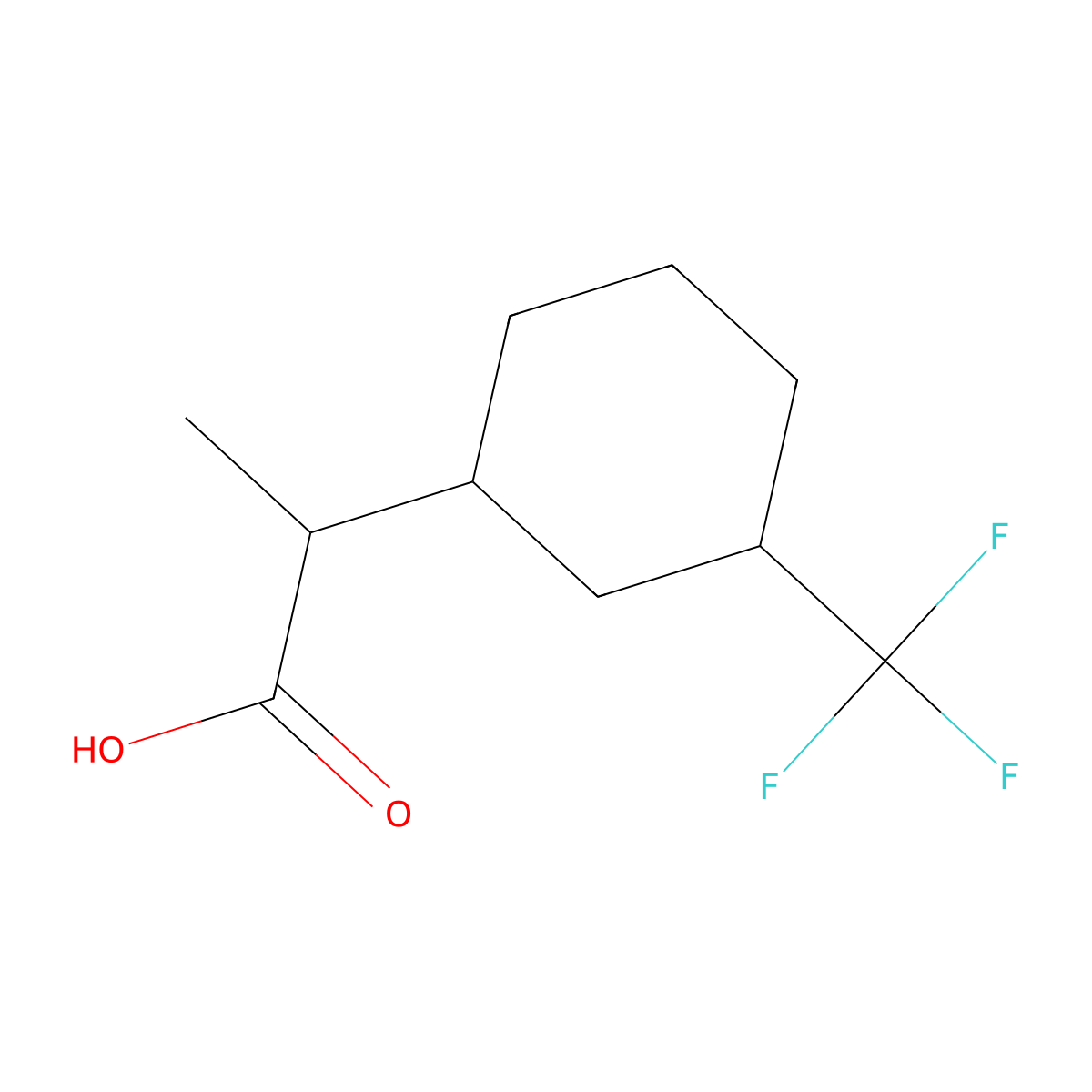 2-[3-(Trifluoromethyl)cyclohexyl]propanoic acid molecular structure, CAS 1560341-13-0