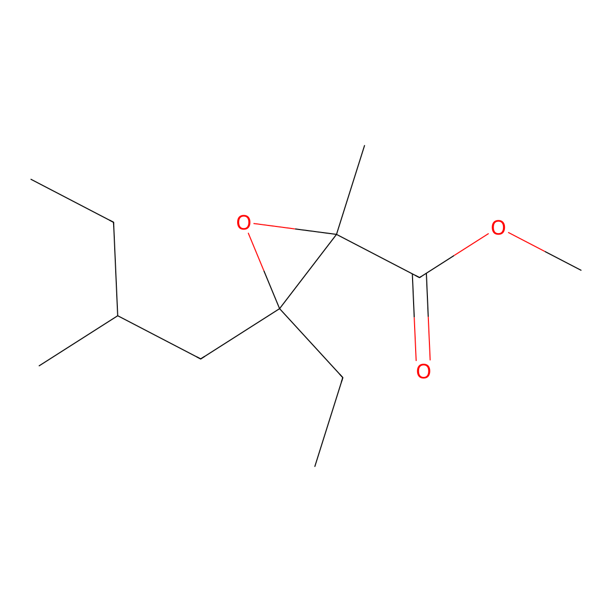Methyl 3-ethyl-2-methyl-3-(2-methylbutyl)oxirane-2-carboxylate molecular structure, CAS 1560341-69-6