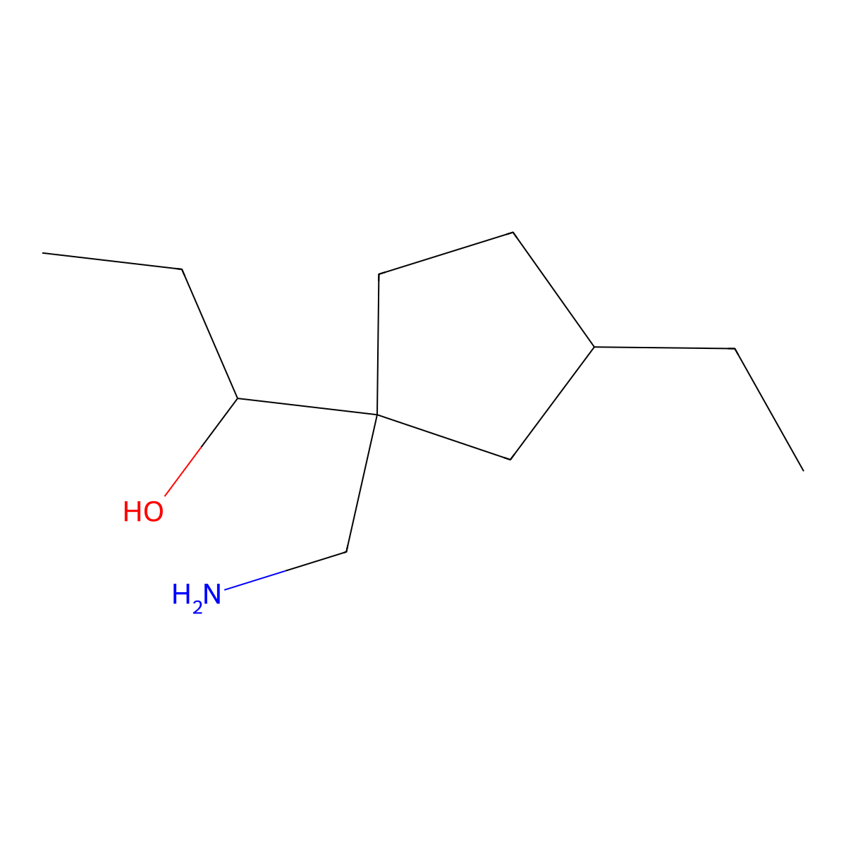 1-(1-(Aminomethyl)-3-ethylcyclopentyl)propan-1-ol molecular structure, CAS 1560359-60-5