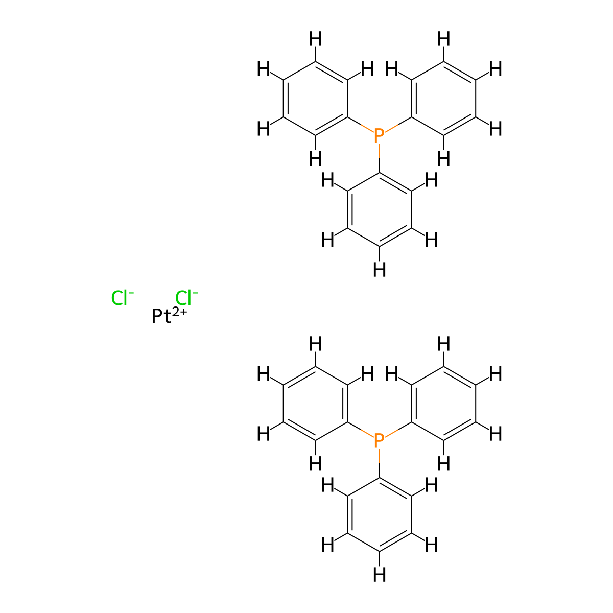 cis-Bis(triphenylphosphine)platinum(II) chloride molecular structure, CAS 15604-36-1