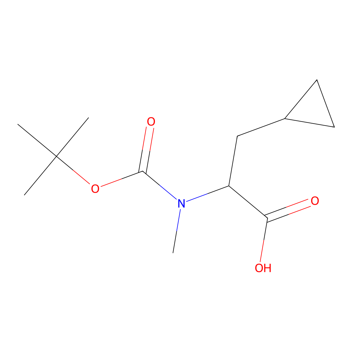 N-Boc-N-methyl-(S)-3-cyclopropylalanine molecular structure, CAS 156047-46-0