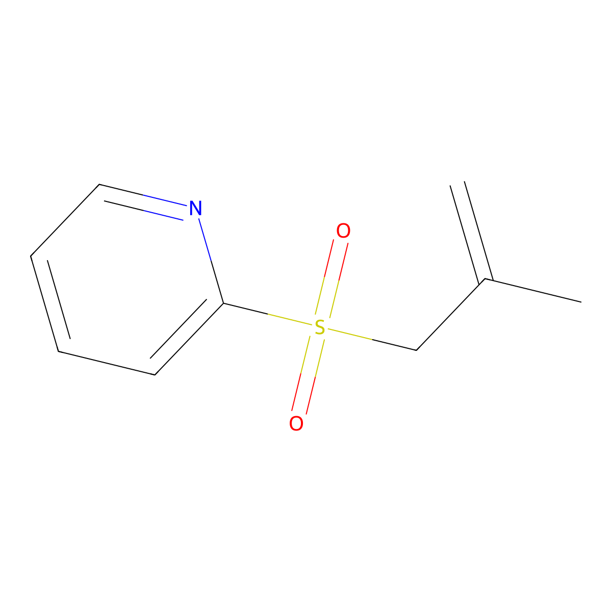2-(2-Methylprop-2-enylsulfonyl)pyridine molecular structure, CAS 156050-34-9