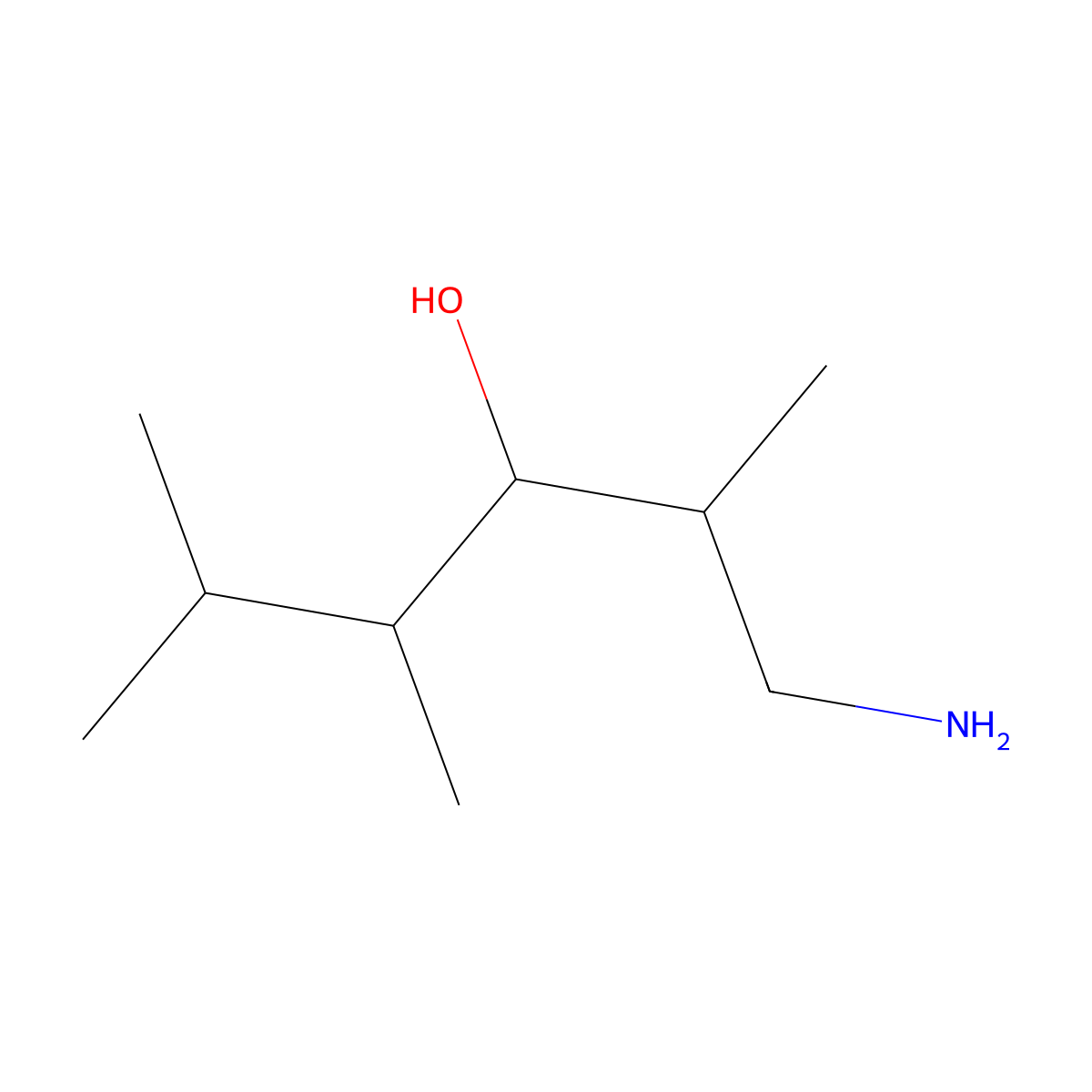 1-Amino-2,4,5-trimethylhexan-3-ol molecular structure, CAS 1560510-41-9