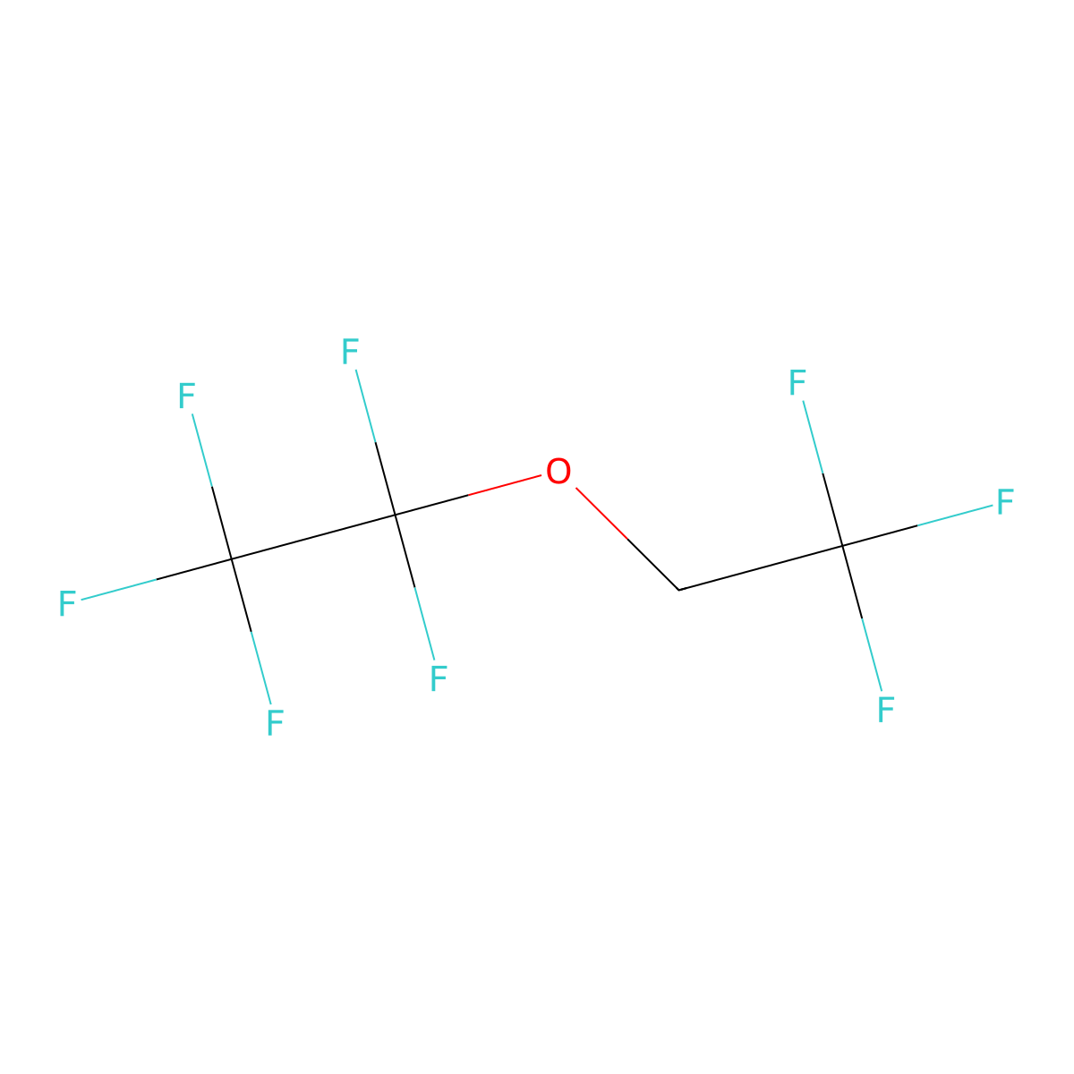 Pentafluoroethyl 2,2,2-trifluoroethyl ether molecular structure, CAS 156053-88-2