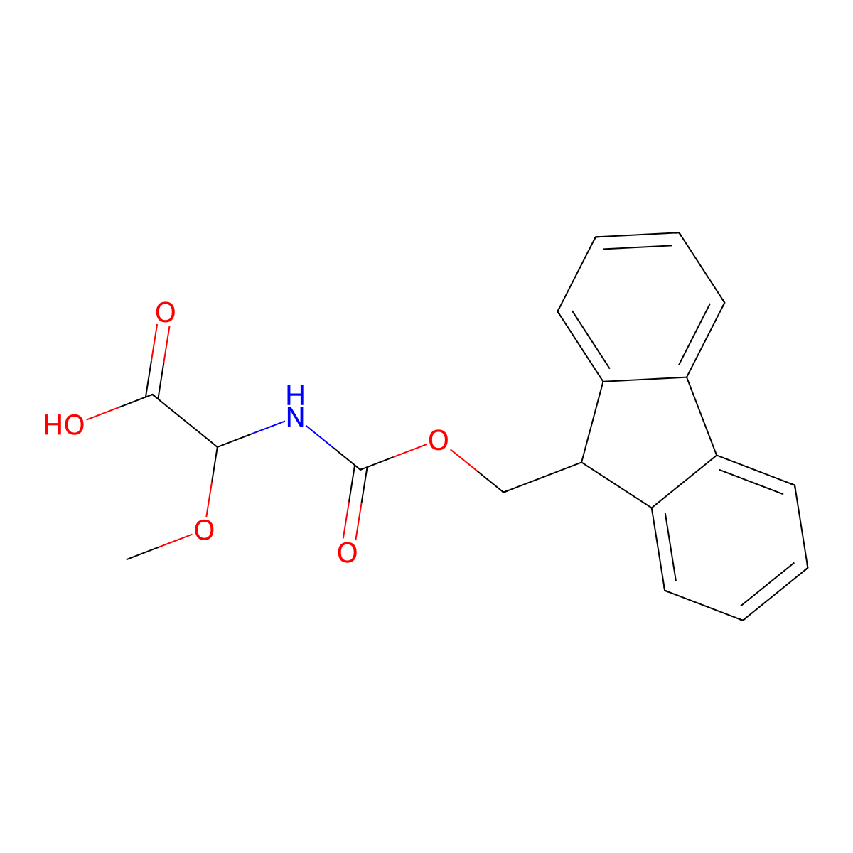 2-((((9H-Fluoren-9-yl)methoxy)carbonyl)amino)-2-methoxyacetic acid molecular structure, CAS 156059-09-5
