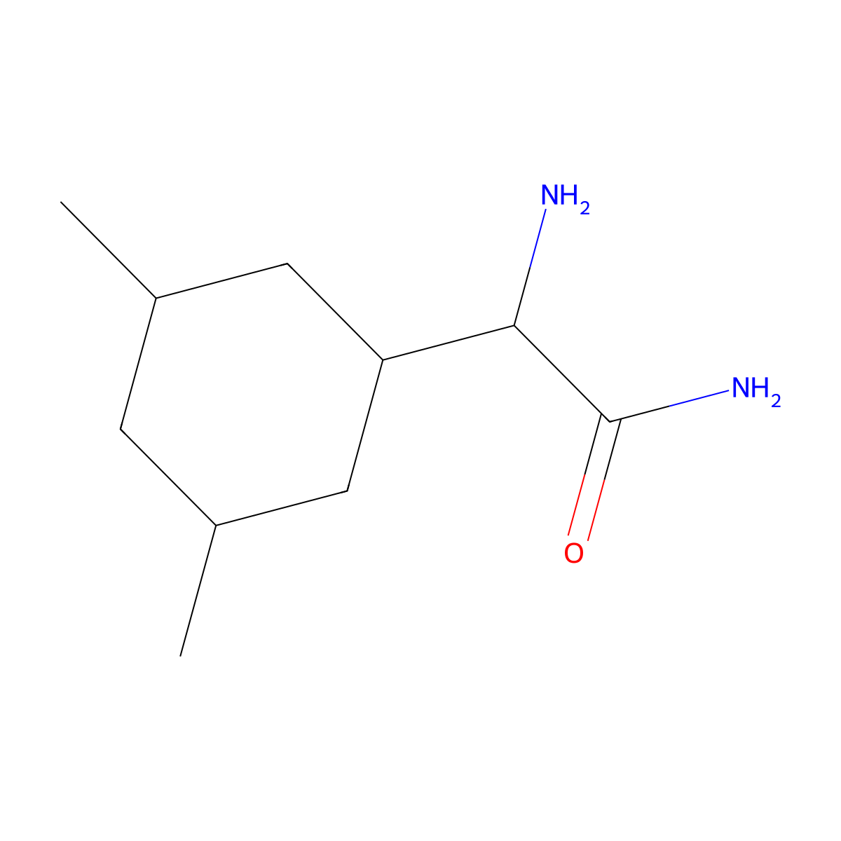 2-Amino-2-(3,5-dimethylcyclohexyl)acetamide molecular structure, CAS 1560616-70-7