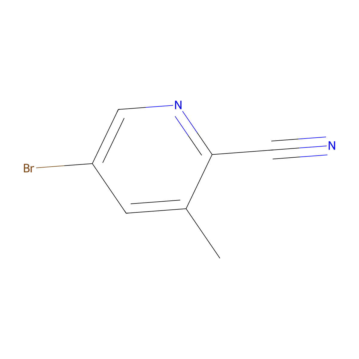 5-Bromo-3-methylpyridine-2-carbonitrile molecular structure, CAS 156072-86-5