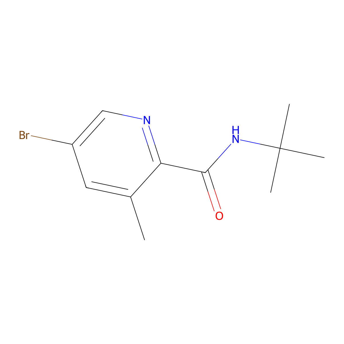 5-bromo-N-(tert-butyl)-3-methylpicolinamide molecular structure, CAS 156072-91-2
