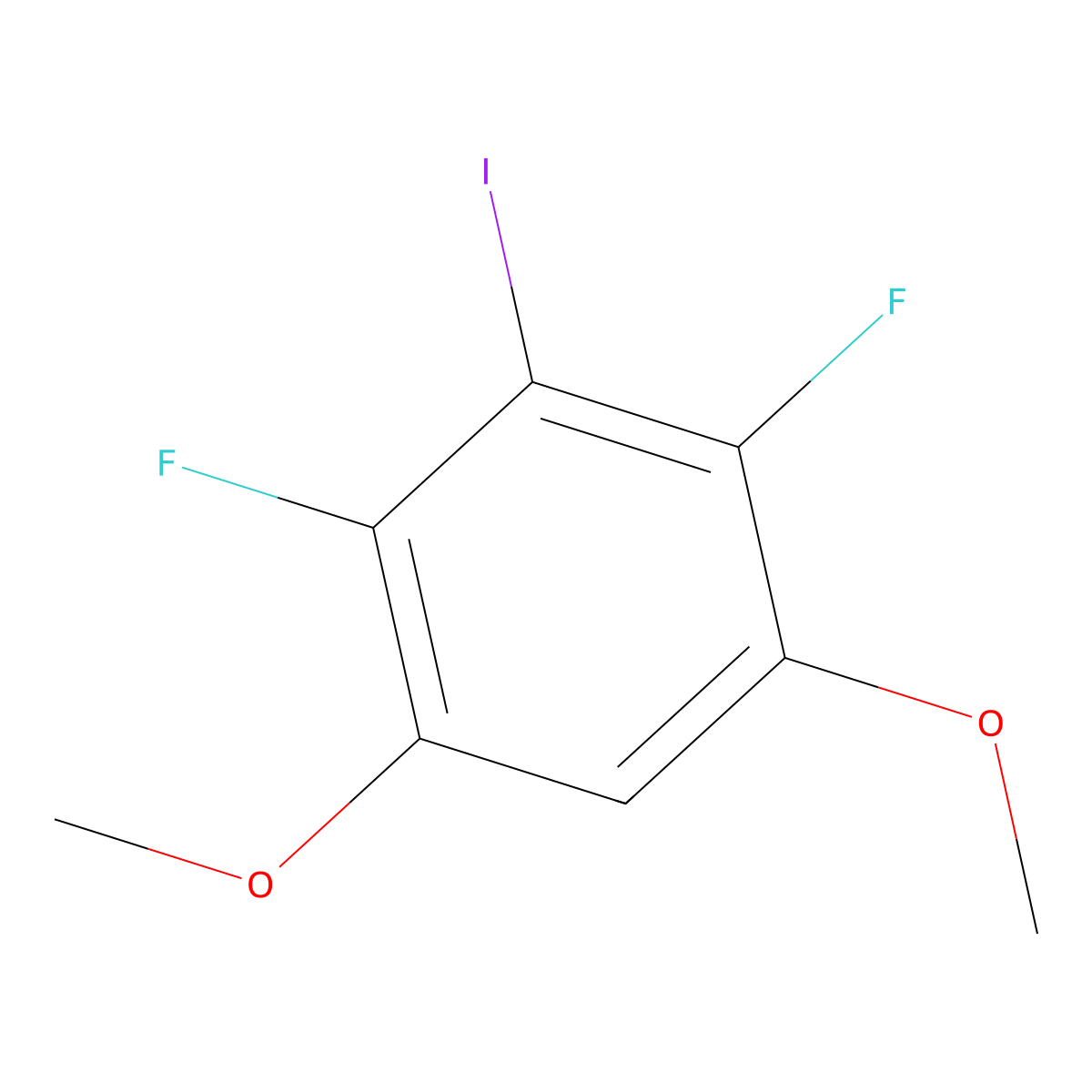 2,4-Difluoro-3-iodo-1,5-dimethoxybenzene molecular structure, CAS 1560796-27-1