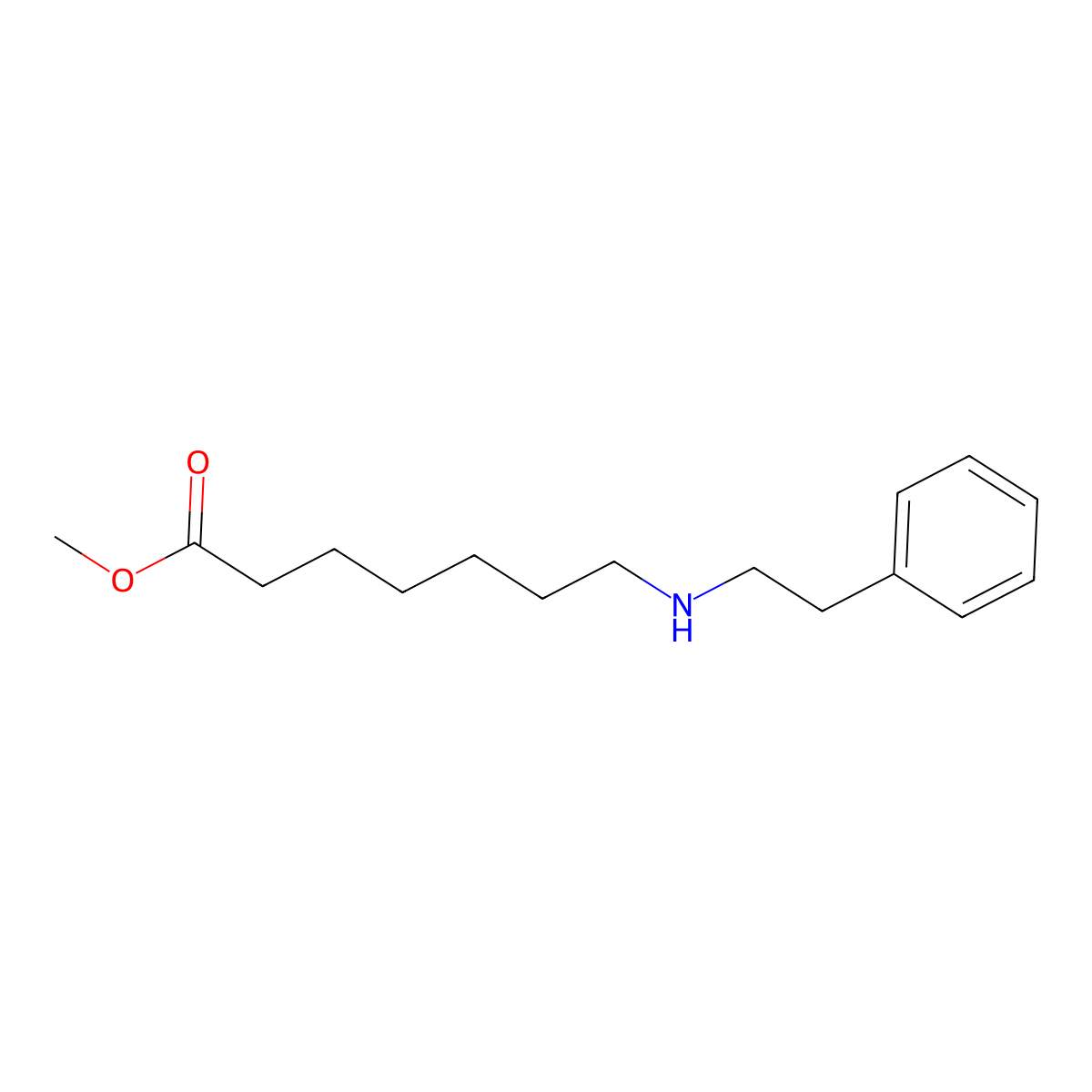 Methyl 7-[(2-phenylethyl)amino]heptanoate molecular structure, CAS 156080-96-5